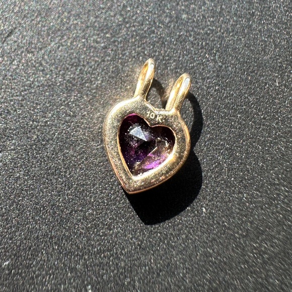 Jane Win LOVE Rainbow Birthstone Pendant in Solid Gold & Amethyst - Picture 5 of 6